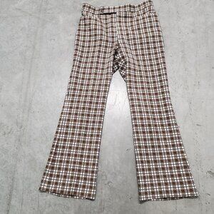 Vintage Vestal-Baird Brown Plaid Bell Bottom Pants  Retro Style Comfortable Fit